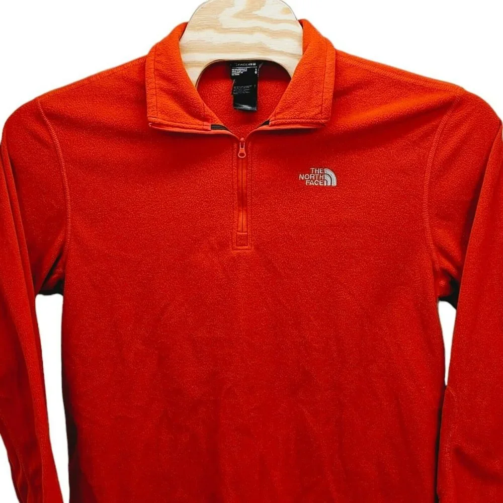 The North Face Fleece Lightweight 1/4 Zip Orange‎ Pullover Jacket Men's Large